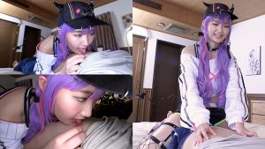 のあちゃん コスプレ×手コキ・イラマチオ 痴女プレイ 4K動画【フェラ動画レビュー】（h_019pcsd00004）